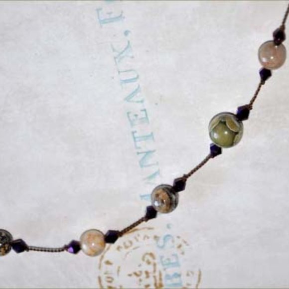 Handmade Hand Knotted Double Strand Boho Style Beaded 52 Inch Necklace - Picture 5 of 5